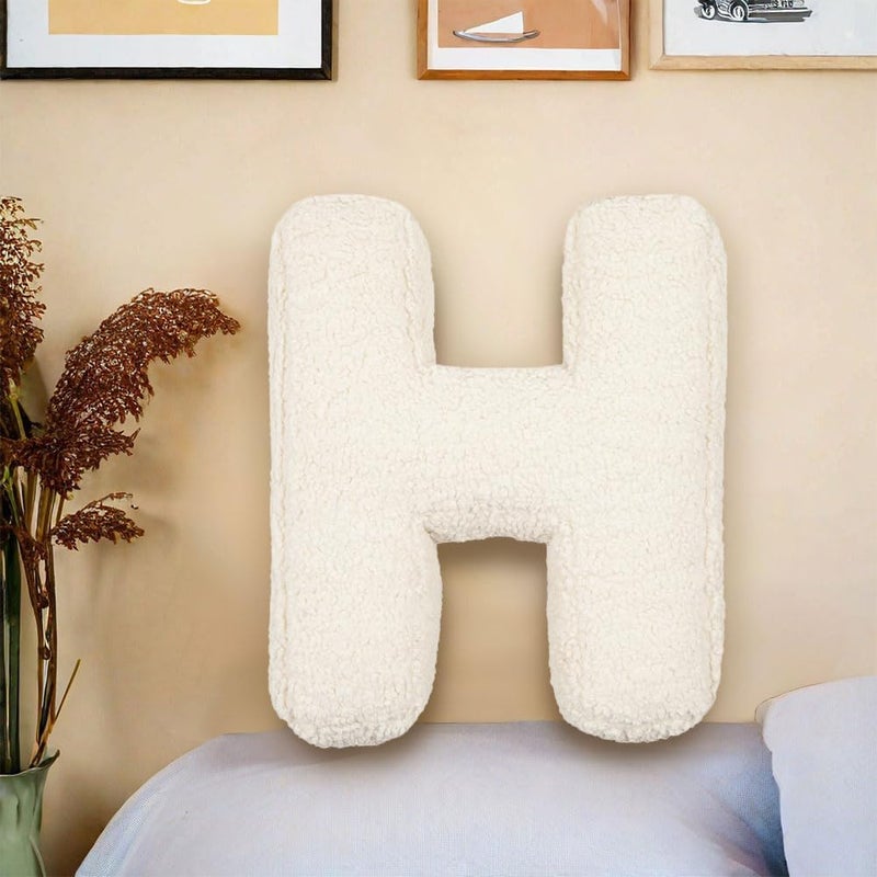 Shapeazy Letter Plush Pillow, Letter Hugging Throw Pillows, Decorative Initial Letter Shaped Throw Pillows for Bed Couch, Letter Pillows English Alphabet A to Z for Sofa Bedroom Living Room Decor (H) - Image 1